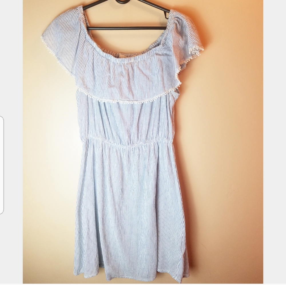 L.O.G.G Striped Off the Shoulder Dress